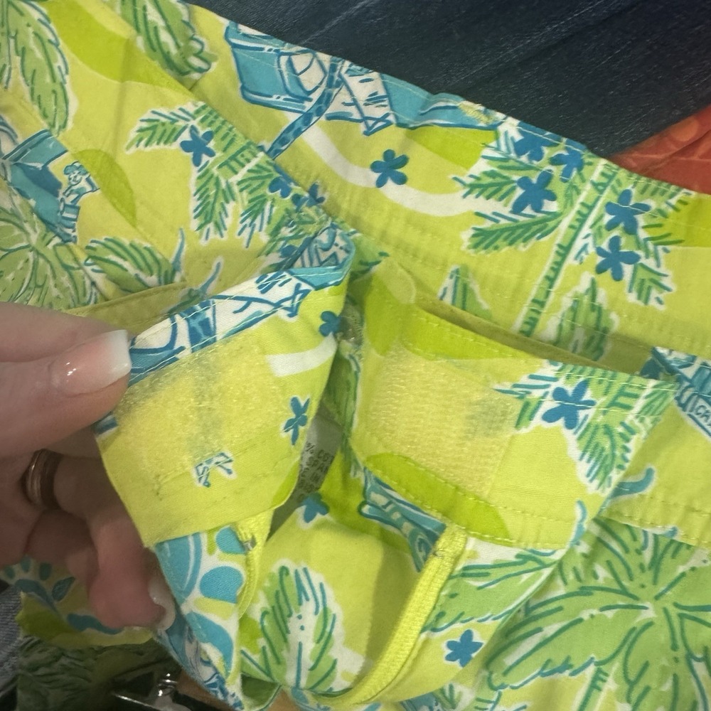 Lilly Pulitzer Crop Cargo Pants Cruisin Woody Car Beach Sz 0 RARE surf - Picture 3 of 6